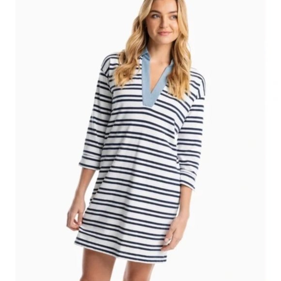NEW Southern Tide Stripe Shirt Dress Beach - Picture 14 of 14